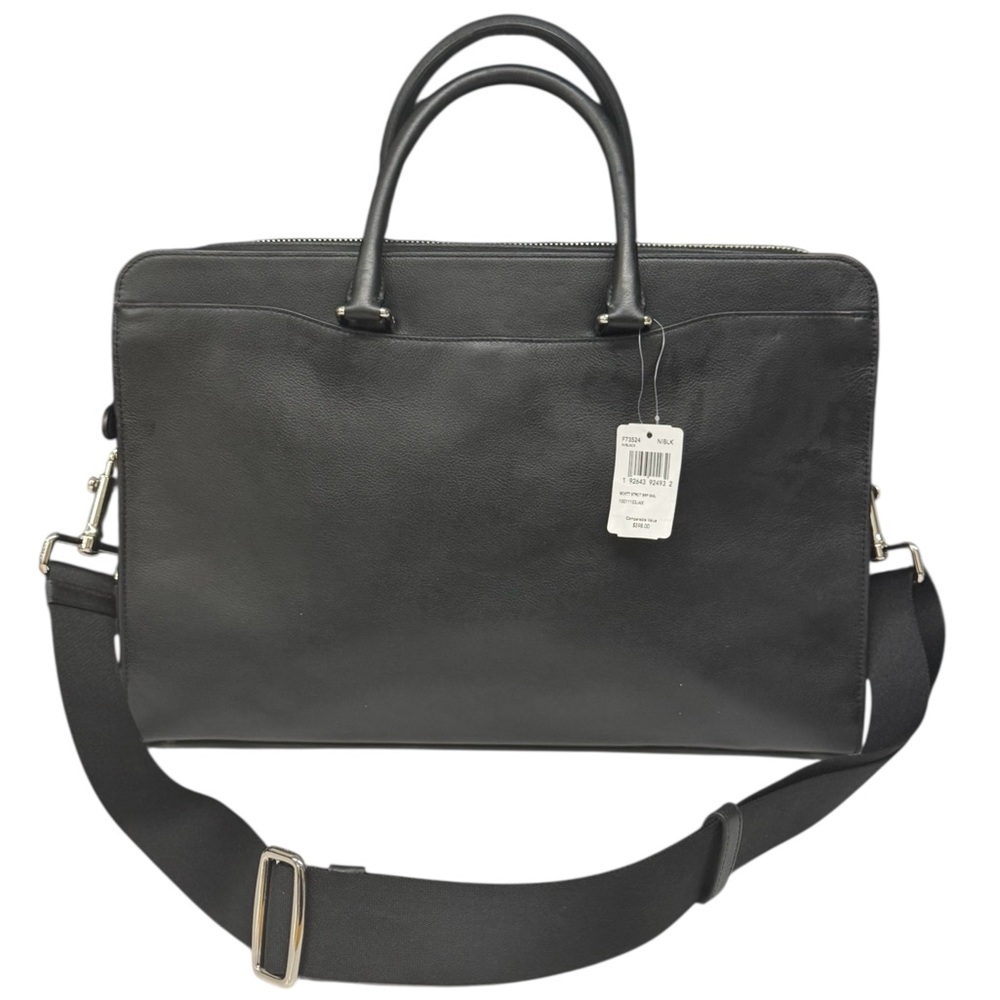 NWT COACH Beckett 2-Way Structured Black Leather Shoulder Business Briefcase New - Picture 7 of 15